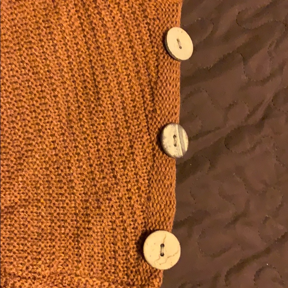 Carmel, black, and ivory striped sweater. - Picture 3 of 4